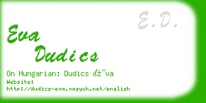 eva dudics business card